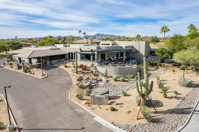 exterior space featuring a mountain view