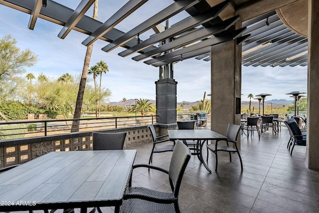 view of patio / terrace featuring a pergola