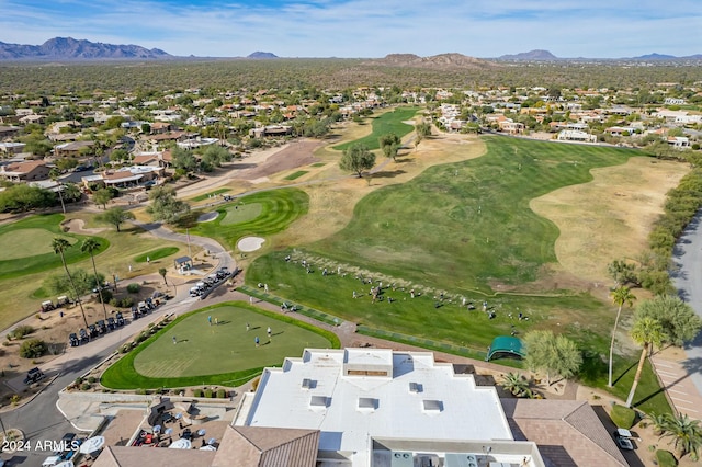 drone / aerial view featuring a mountain view