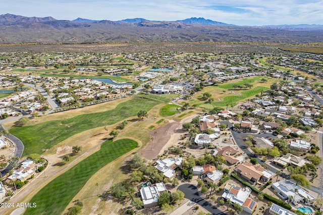 bird's eye view with a mountain view