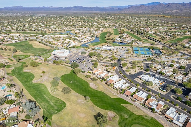 drone / aerial view with a mountain view