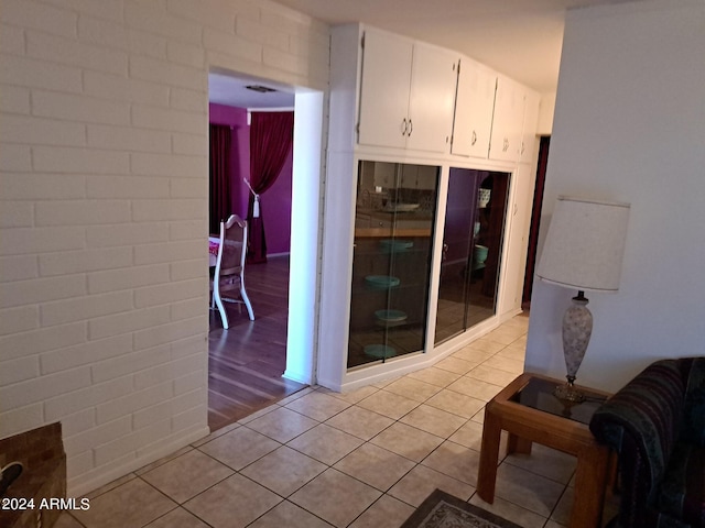 interior space featuring tile patterned flooring