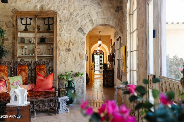 corridor featuring tile patterned floors