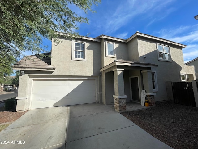 view of front facade with a garage