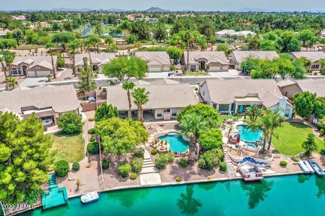 694 W Beechnut Dr, Chandler, AZ 85248 - aerial perspective of suburban area featuring a pool area