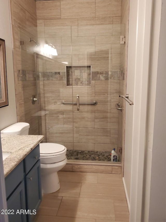 694 W Beechnut Dr, Chandler, AZ 85248 - bathroom featuring vanity and a shower stall