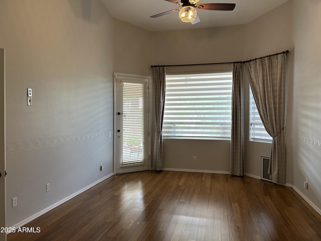 694 W Beechnut Dr, Chandler, AZ 85248 - unfurnished room with ceiling fan and wood finished floors