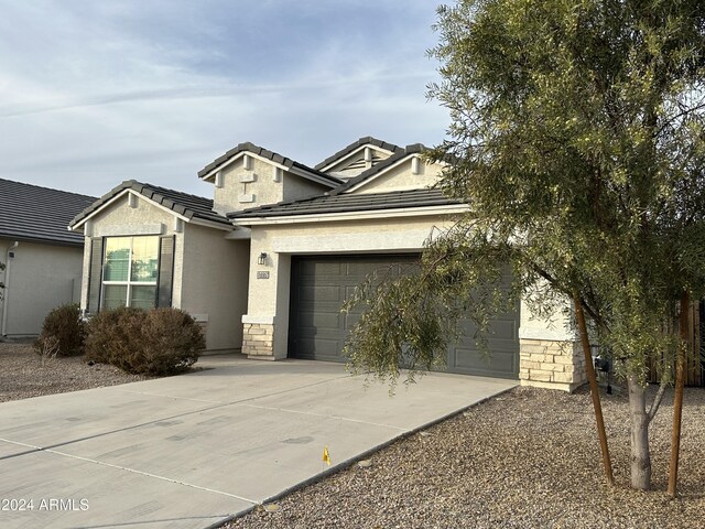 view of front of house with a garage