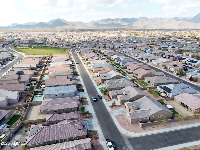 aerial view featuring a mountain view