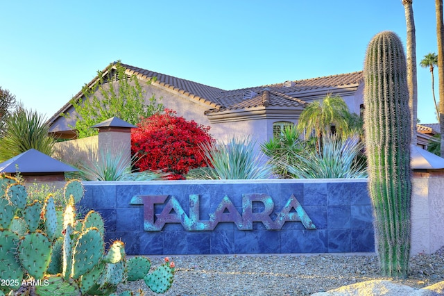 view of community sign