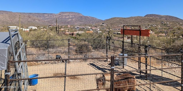 view of yard featuring a mountain view