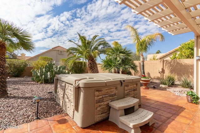 view of patio / terrace featuring a pergola