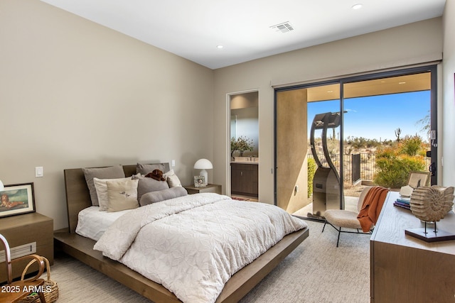8145 E Tecolote Cir, Scottsdale, AZ 85266 - bedroom with access to outside, visible vents, and recessed lighting