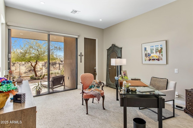 8145 E Tecolote Cir, Scottsdale, AZ 85266 - office space with light carpet, visible vents, and recessed lighting