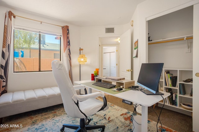 office area featuring visible vents