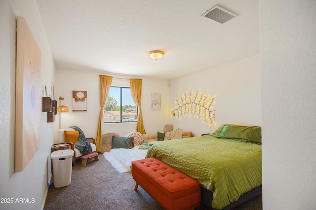 bedroom with carpet flooring and visible vents
