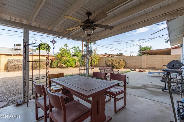 view of patio / terrace with ceiling fan