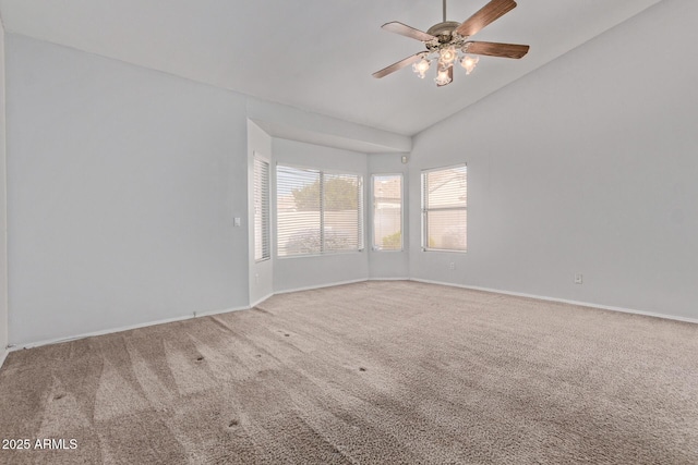 871 W Mesquite St, Gilbert, AZ 85233 - empty room featuring carpet flooring, ceiling fan, and high vaulted ceiling