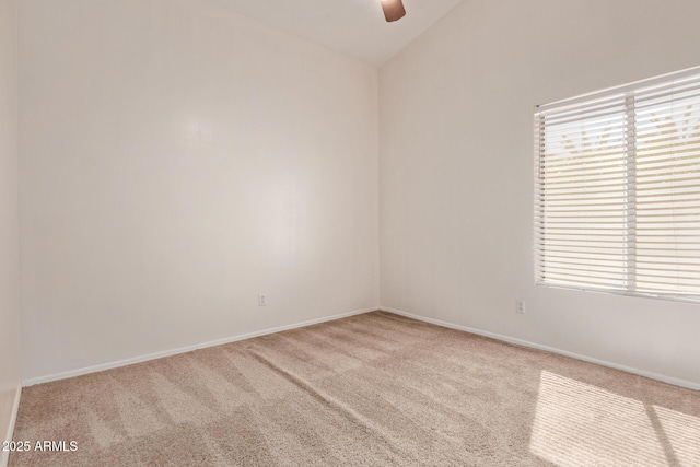 871 W Mesquite St, Gilbert, AZ 85233 - empty room featuring carpet, ceiling fan, and vaulted ceiling