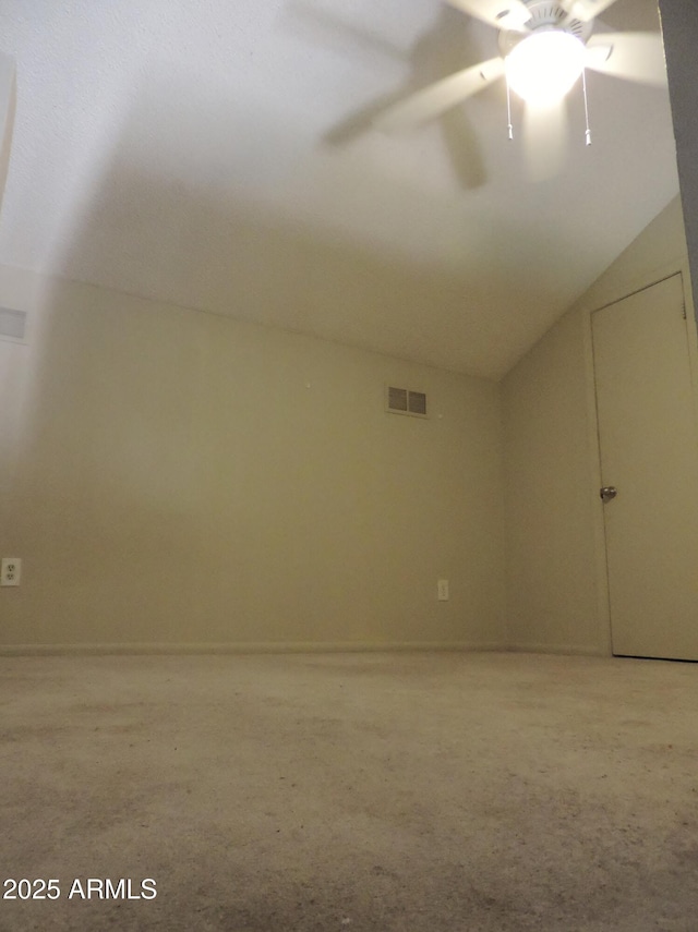 30 E Brown Rd Unit 2113, Mesa, AZ 85201 - empty room with lofted ceiling, ceiling fan, and light colored carpet