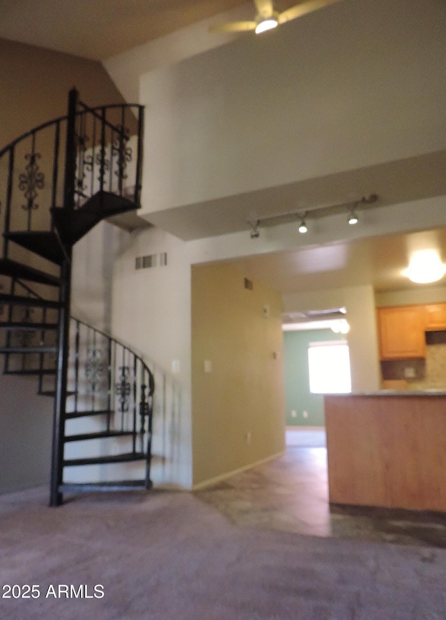 30 E Brown Rd Unit 2113, Mesa, AZ 85201 - stairs featuring ceiling fan and track lighting