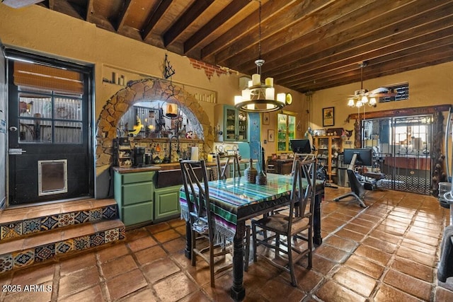 14 Black Knob Vw, Bisbee, AZ 85603 - dining space with a chandelier and ceiling fan