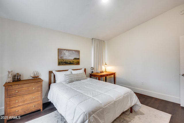 2402 E 5th St Unit 1742, Tempe, AZ 85288 - bedroom with lofted ceiling and dark hardwood / wood-style floors