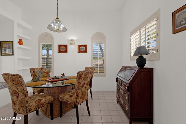 16002 E Gleneagle Dr, Fountain Hills, AZ 85268 - dining space with a chandelier and light tile patterned flooring