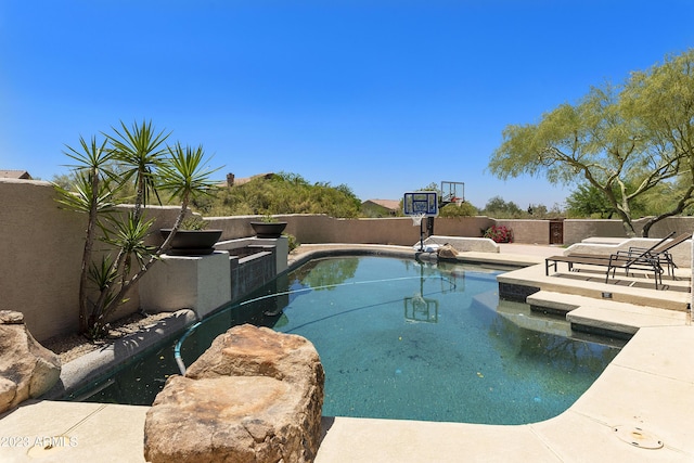 29771 N 67th St, Scottsdale, AZ 85266 - view of swimming pool with a patio, a fenced in pool, and fence