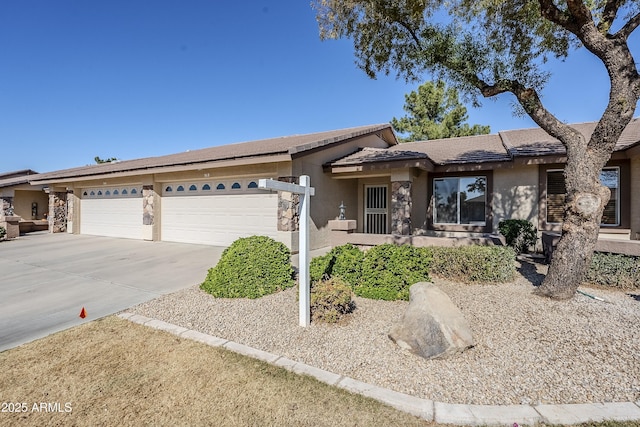 single story home featuring a garage