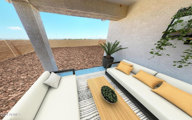 view of patio with an outdoor living space