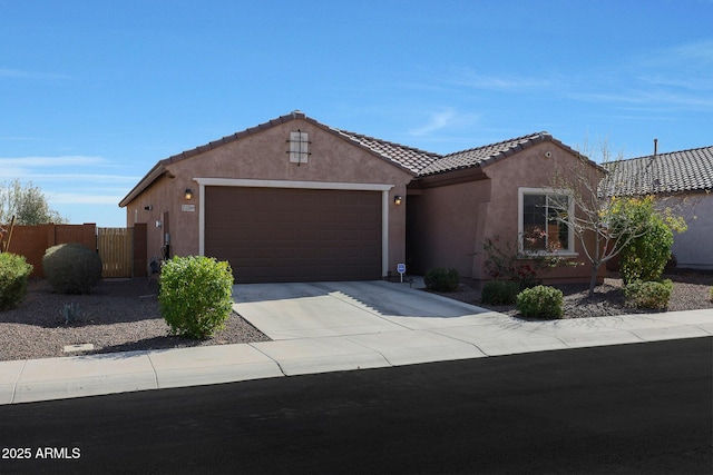 view of front of house with a garage