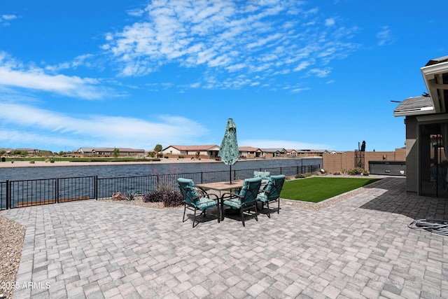 view of patio / terrace featuring outdoor dining area and a fenced backyard
