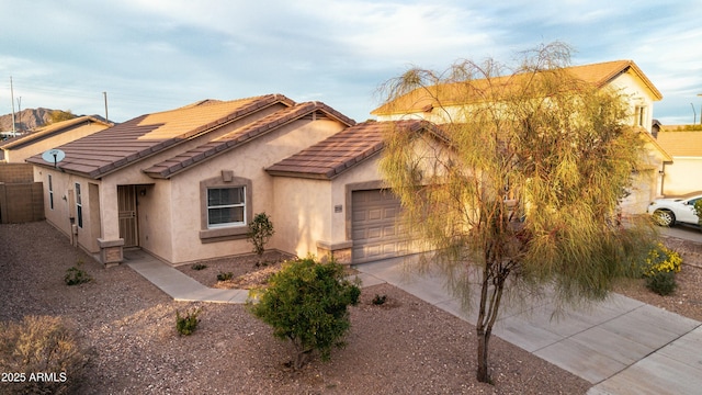 view of front of house with a garage