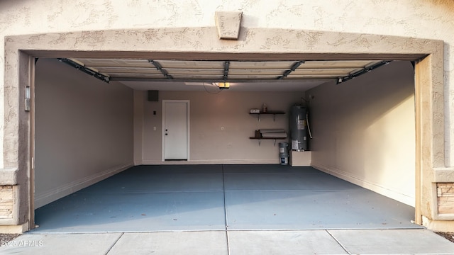 garage with water heater