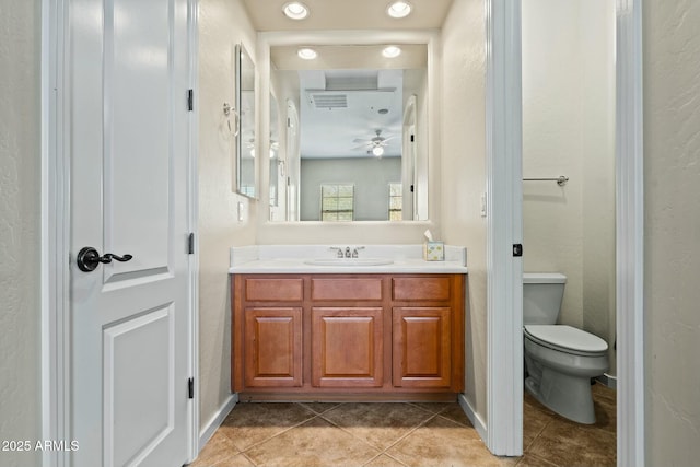 891 W Palo Brea Dr, Litchfield Park, AZ 85340 - bathroom featuring vanity, toilet, visible vents, and tile patterned flooring