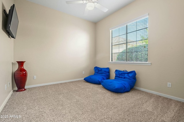 891 W Palo Brea Dr, Litchfield Park, AZ 85340 - sitting room with carpet flooring, baseboards, and a ceiling fan
