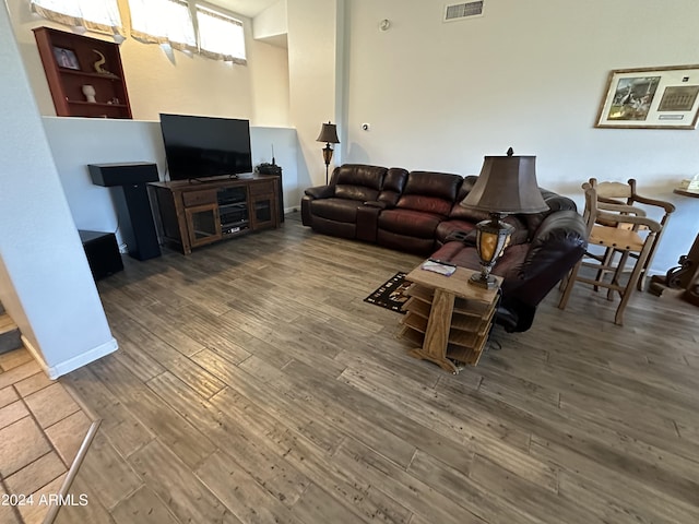 living room featuring hardwood / wood-style floors