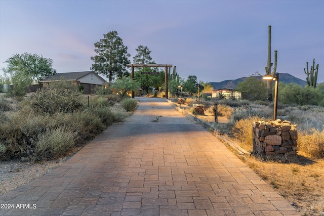 view of community featuring a mountain view