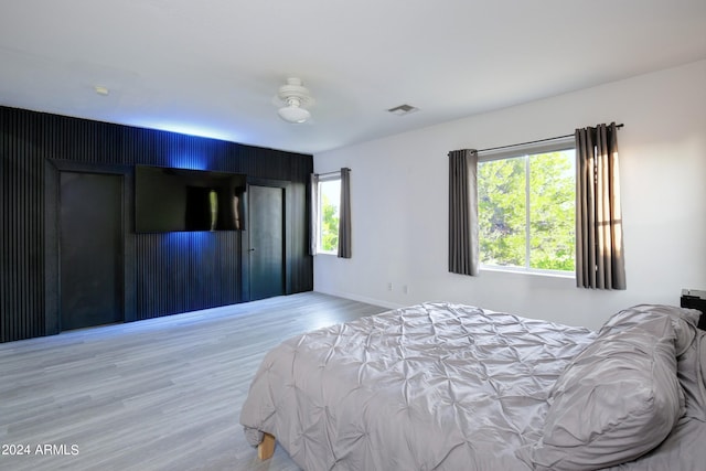 bedroom featuring light hardwood / wood-style floors