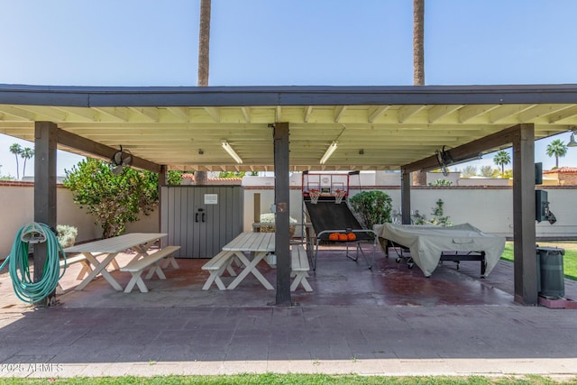 view of patio with fence