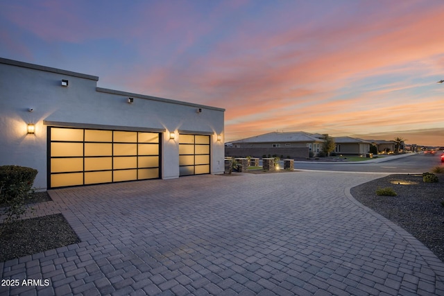 view of front of house with a garage