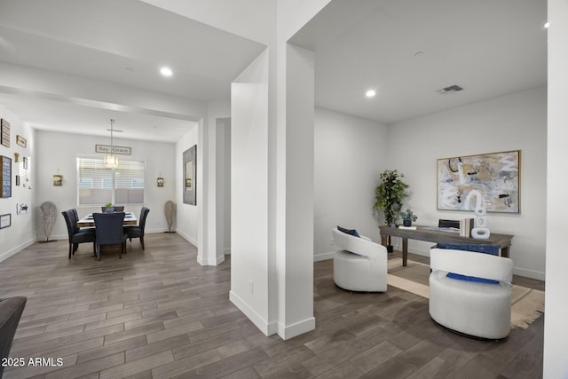 interior space featuring dark hardwood / wood-style floors