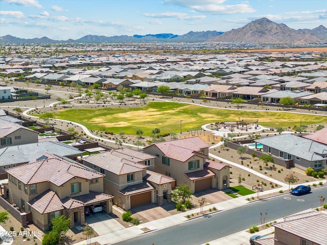 22987 E Pummelos Rd, Queen Creek, AZ 85142 - drone / aerial view with a mountain view and a residential view