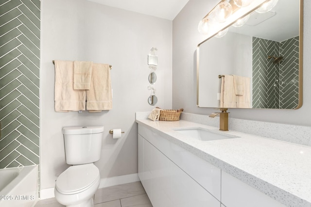 1920 N Cavalier Dr, Tempe, AZ 85288 - full bathroom featuring toilet, a shower, vanity, baseboards, and a tub