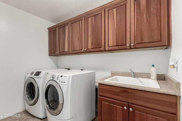 21472 E Saddle Ct, Queen Creek, AZ 85142 - washroom featuring cabinet space, washing machine and clothes dryer, and baseboards