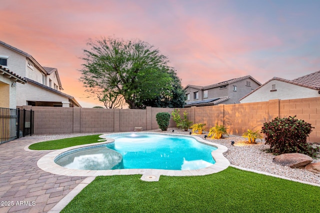 21472 E Saddle Ct, Queen Creek, AZ 85142 - view of pool at dusk