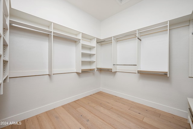 walk in closet featuring hardwood / wood-style flooring