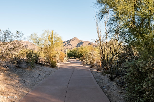 exterior space with a mountain view