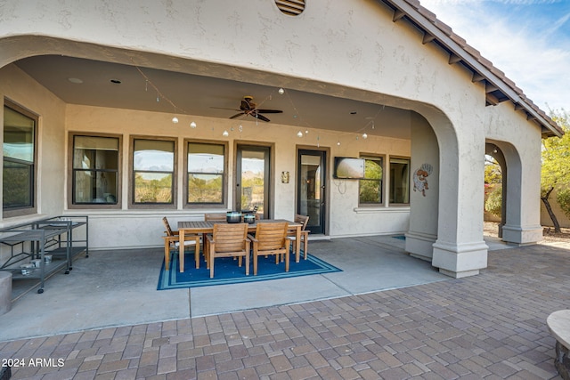 view of patio / terrace with ceiling fan